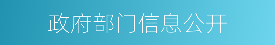 政府部门信息公开的同义词