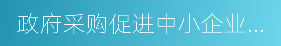 政府采购促进中小企业发展的同义词