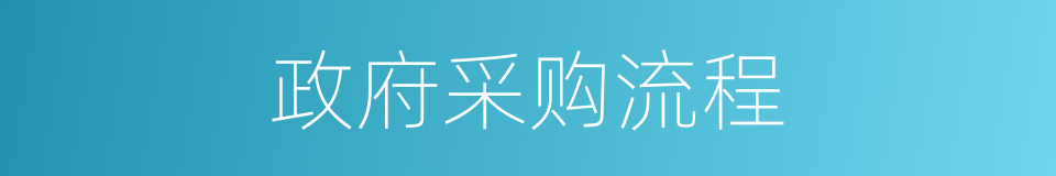 政府采购流程的同义词