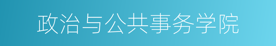 政治与公共事务学院的同义词