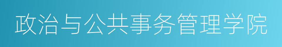 政治与公共事务管理学院的同义词