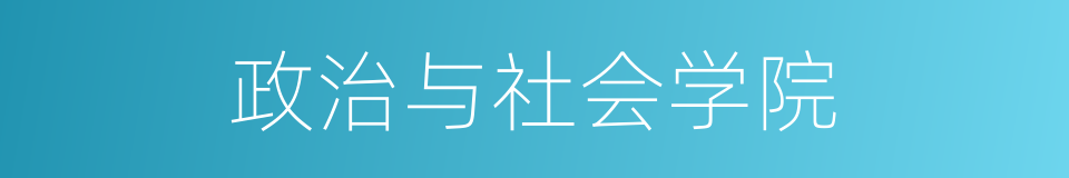 政治与社会学院的同义词