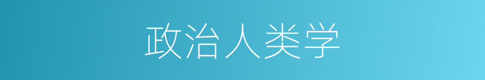 政治人类学的同义词