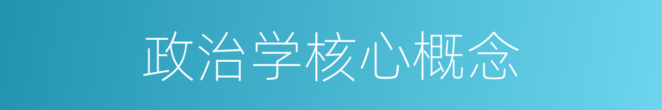 政治学核心概念的同义词
