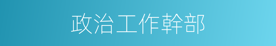 政治工作幹部的同義詞