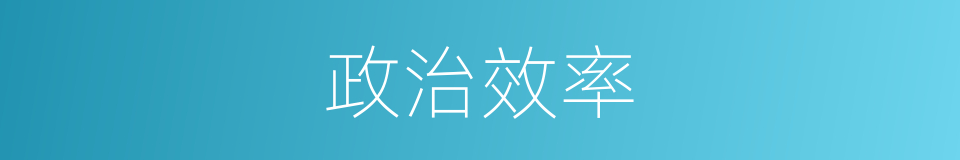 政治效率的同义词