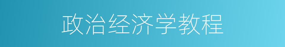 政治经济学教程的同义词