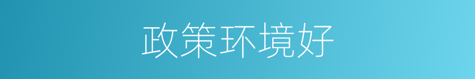 政策环境好的同义词