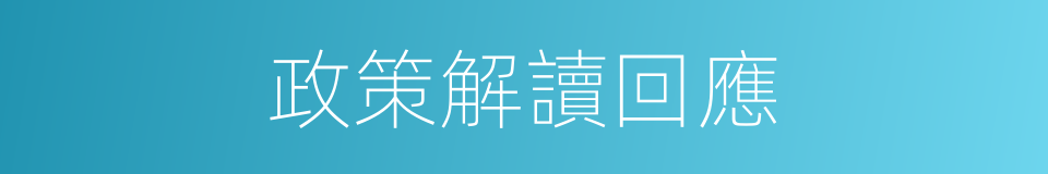 政策解讀回應的同義詞