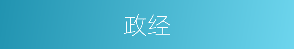 政经的意思