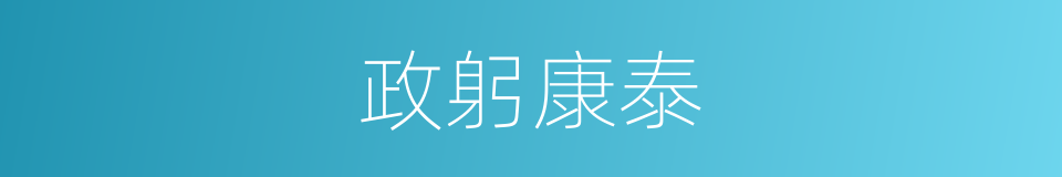 政躬康泰的意思