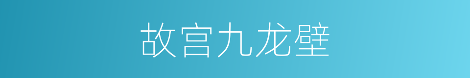 故宫九龙壁的同义词