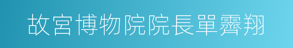 故宮博物院院長單霽翔的同義詞