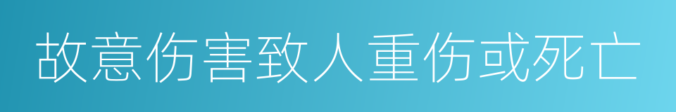 故意伤害致人重伤或死亡的同义词