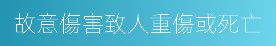 故意傷害致人重傷或死亡的同義詞