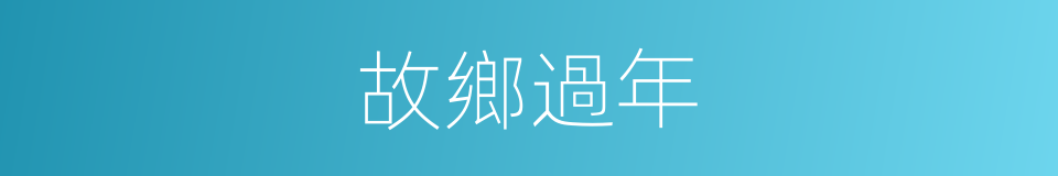故鄉過年的同義詞
