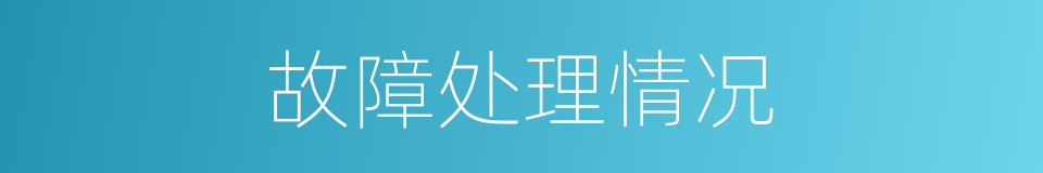 故障处理情况的同义词