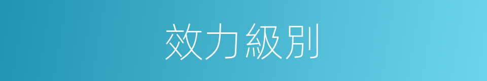效力級別的意思