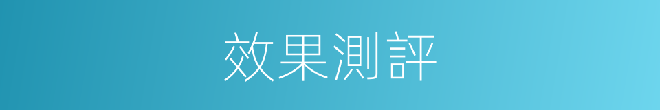 效果測評的同義詞
