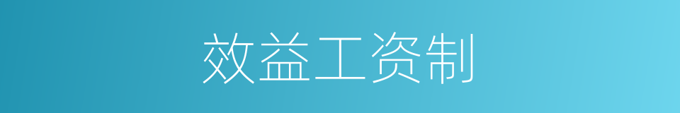 效益工资制的同义词