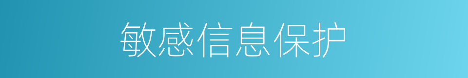 敏感信息保护的同义词