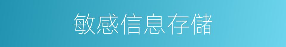 敏感信息存儲的同義詞