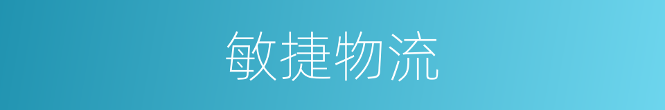敏捷物流的意思