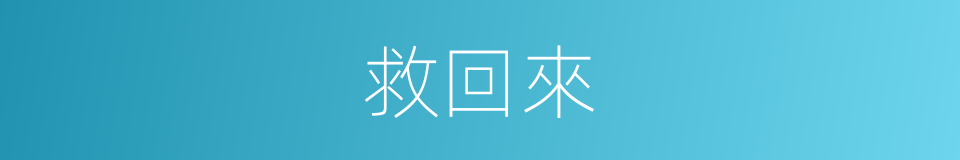 救回來的同義詞