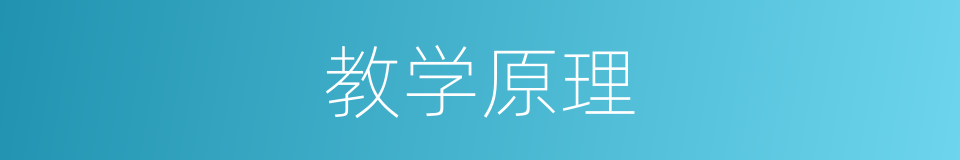 教学原理的同义词