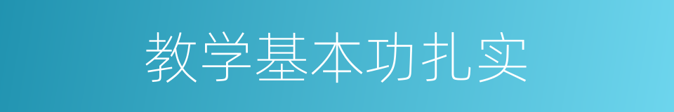 教学基本功扎实的同义词