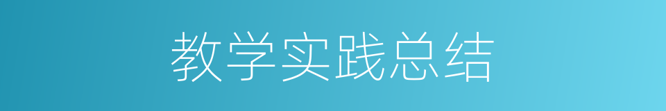 教学实践总结的同义词