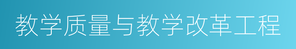 教学质量与教学改革工程的同义词