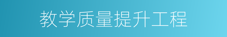 教学质量提升工程的同义词