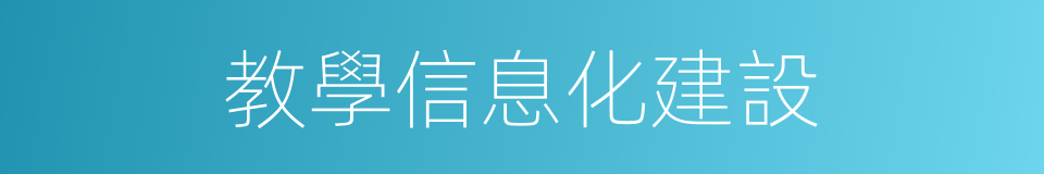 教學信息化建設的同義詞