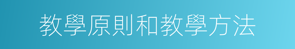 教學原則和教學方法的同義詞