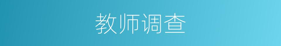 教师调查的同义词