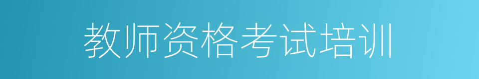 教师资格考试培训的同义词