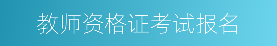 教师资格证考试报名的同义词