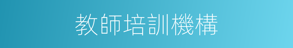 教師培訓機構的同義詞