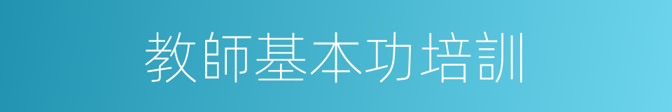 教師基本功培訓的同義詞