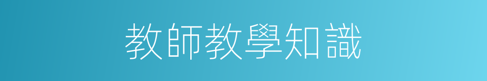 教師教學知識的同義詞