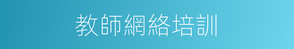 教師網絡培訓的同義詞