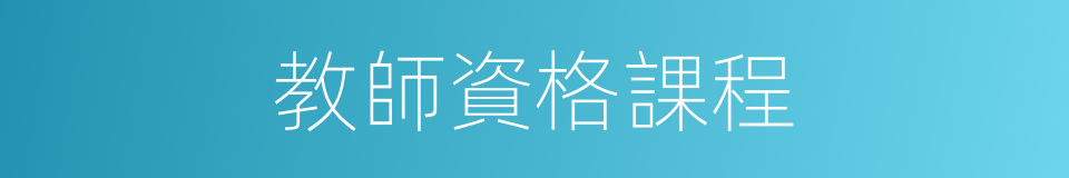 教師資格課程的同義詞