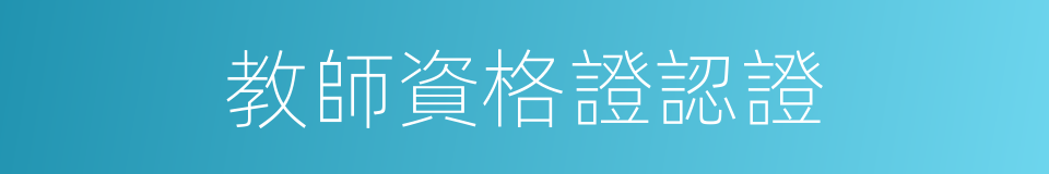 教師資格證認證的同義詞