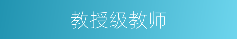 教授级教师的同义词