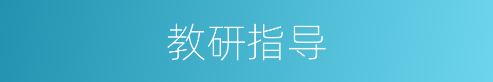 教研指导的同义词