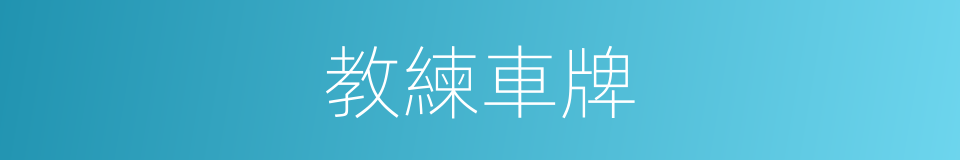 教練車牌的同義詞