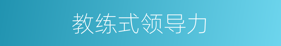 教练式领导力的同义词