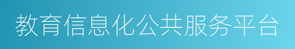 教育信息化公共服务平台的同义词