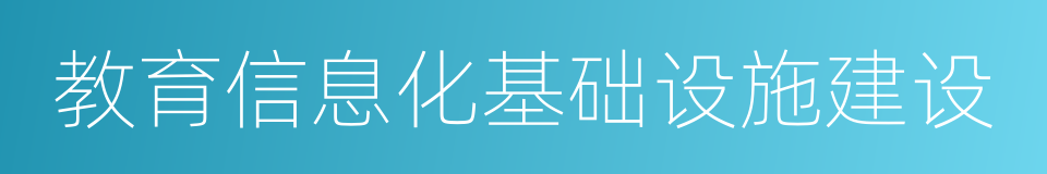 教育信息化基础设施建设的同义词